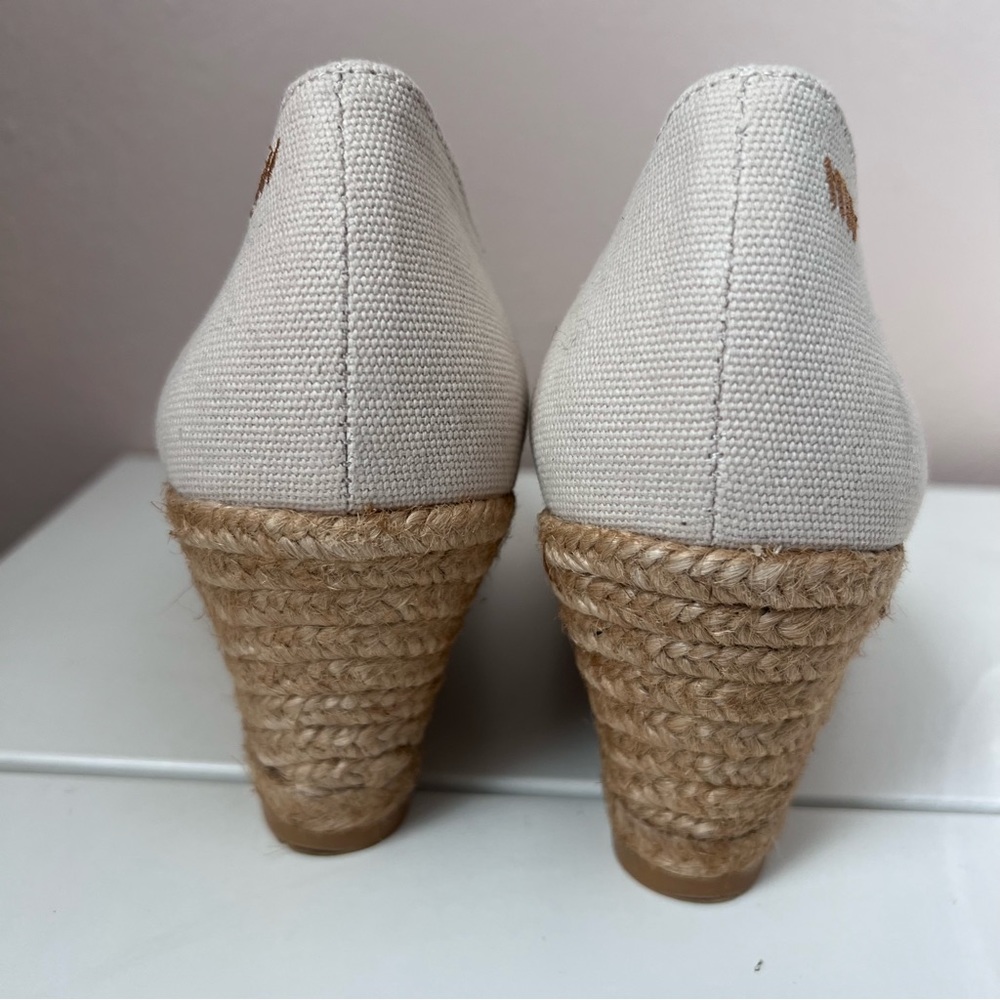 Roses Canvas V Cut Espadrille Wedges - Picture 6 of 16